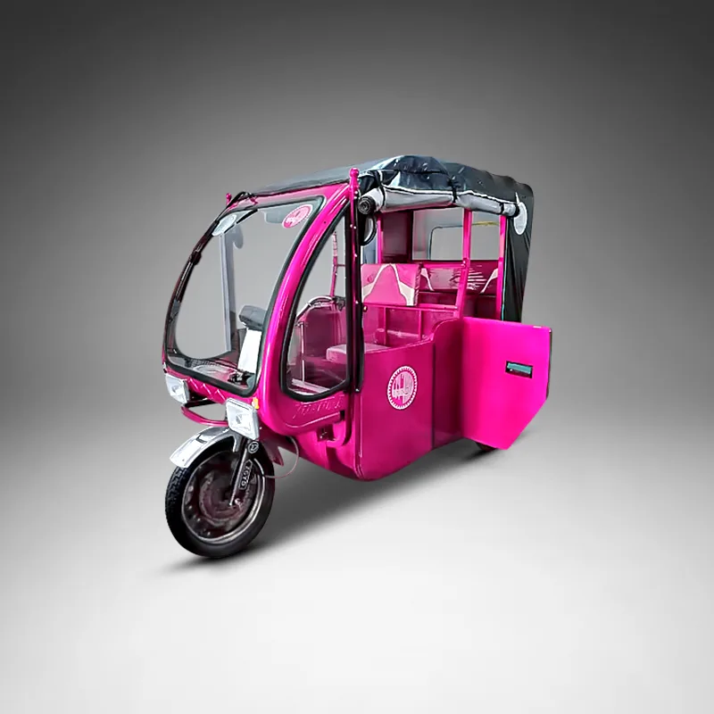 Pink Electric Auto Rickshaw