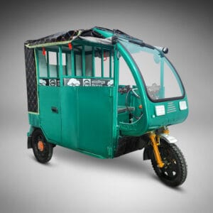 New Green Battery Rickshaw side view