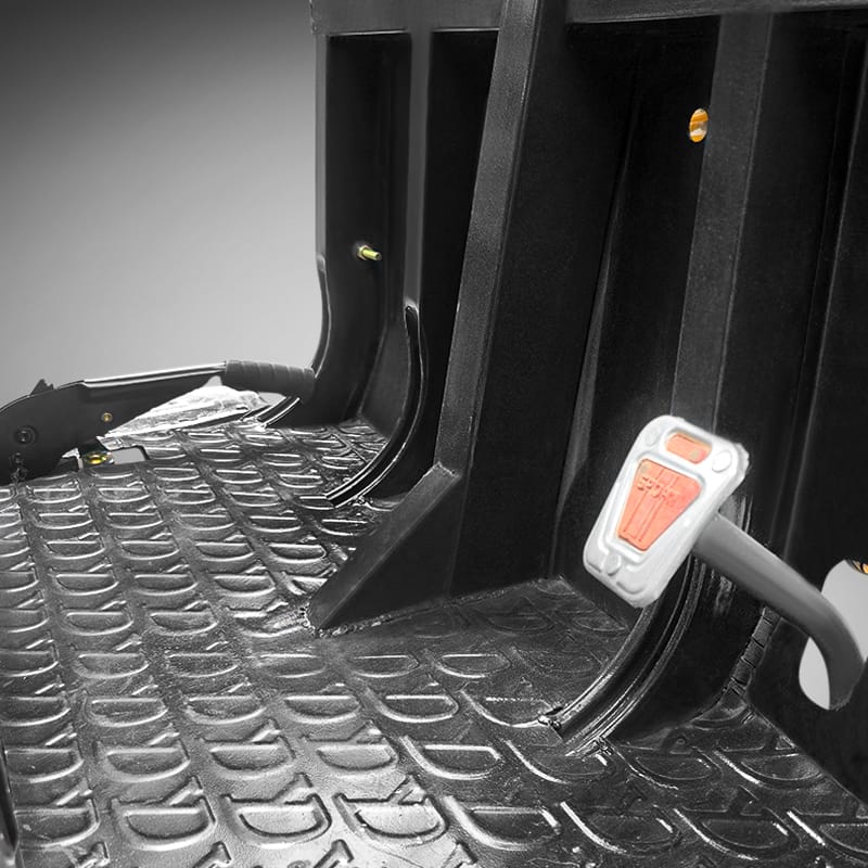 Anti-slip floor mat and brake pedal of Borak auto rickshaw